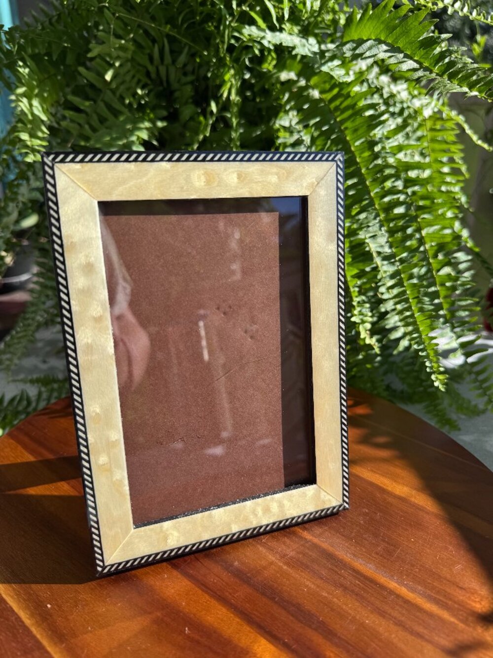 Vintage Natalini Italy 4x6 Picture Frame, Marquetry Inlaid Wood